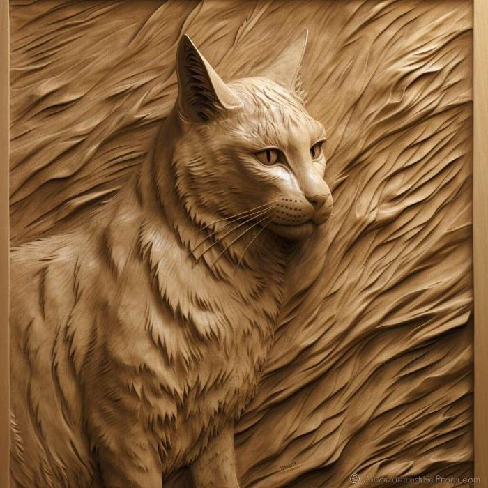 Природа и животные (Кошка из Серенгети 3, NATURE_2895) 3D модель для ЧПУ станка